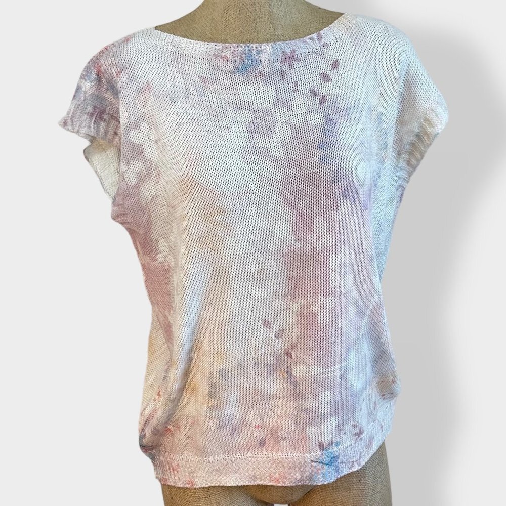 Luisa Ricci Pastel Floral Cap Sleeve Sweater Top‎ L